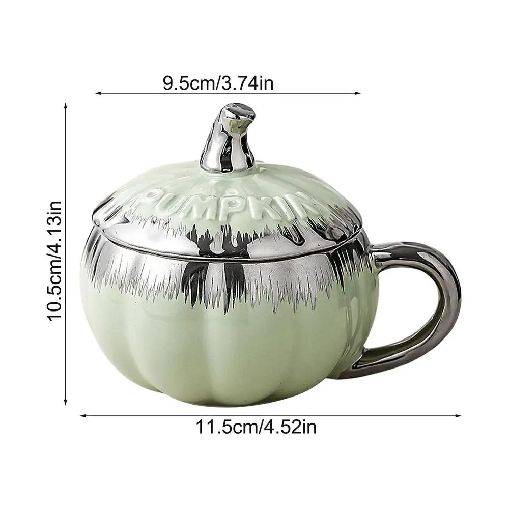 Creative Ceramic Cup With Spoon Soup Mug With Lid