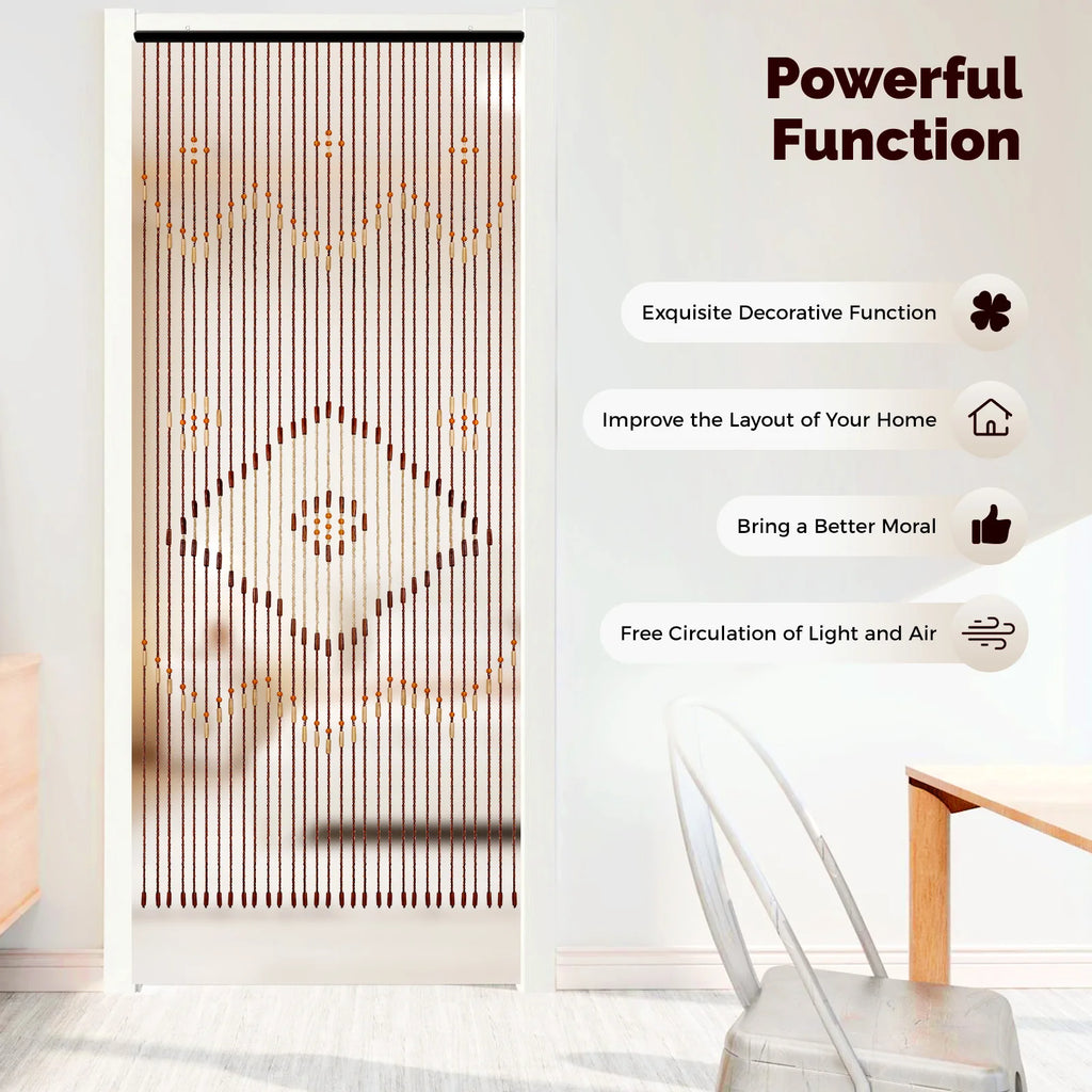 Retro Wooden Bead Curtain