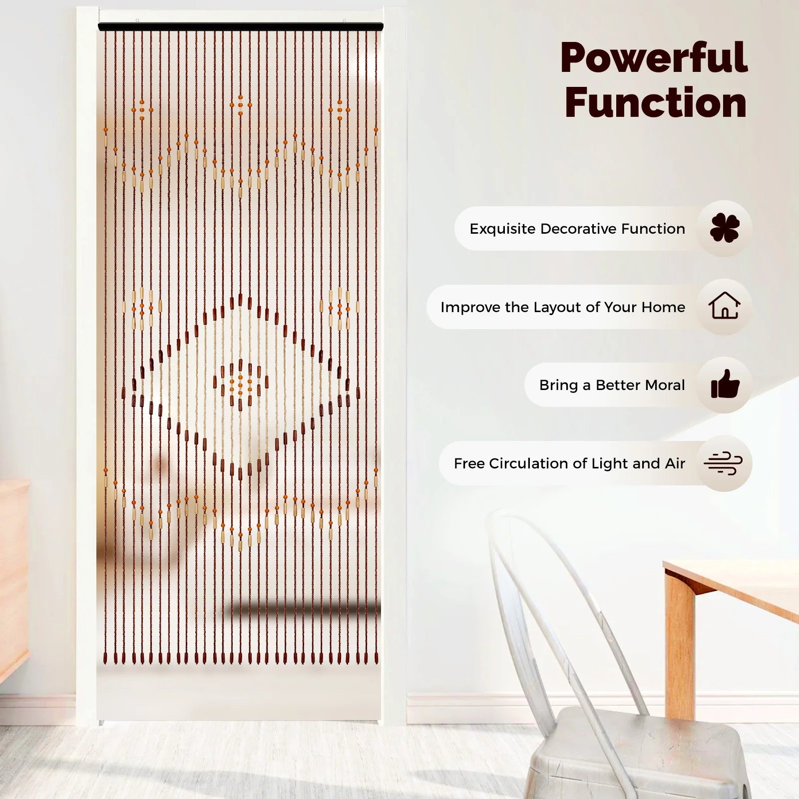 Retro Wooden Bead Curtain