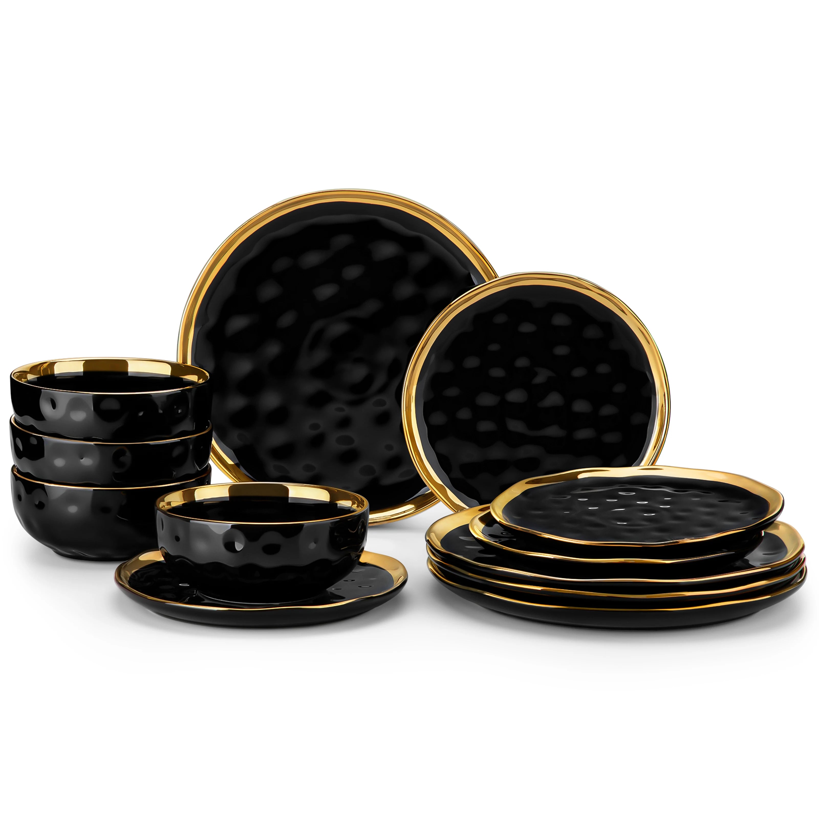 12/24 Piece Elegant Porcelain Dinnerware Set