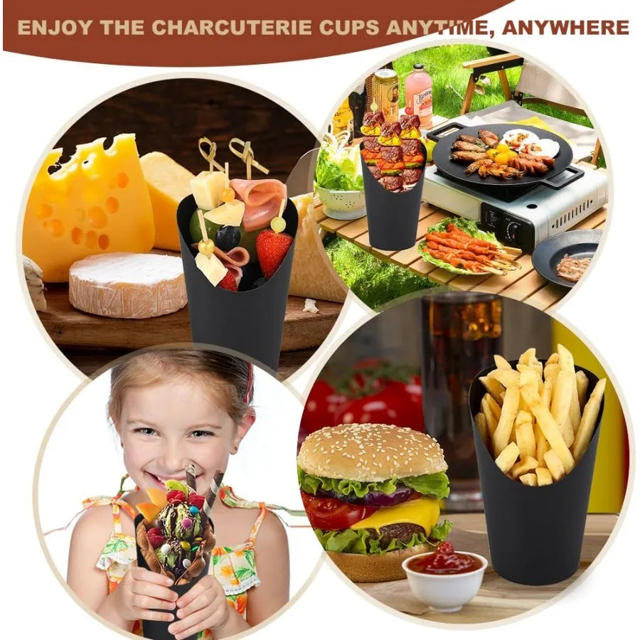 12 oz Disposable Black Charcuterie Cups