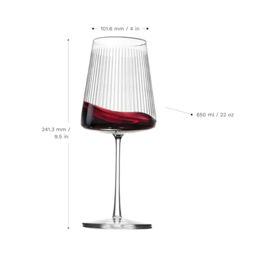 Bordeaux Wine Glass Set of 6 Stemmed Glasses