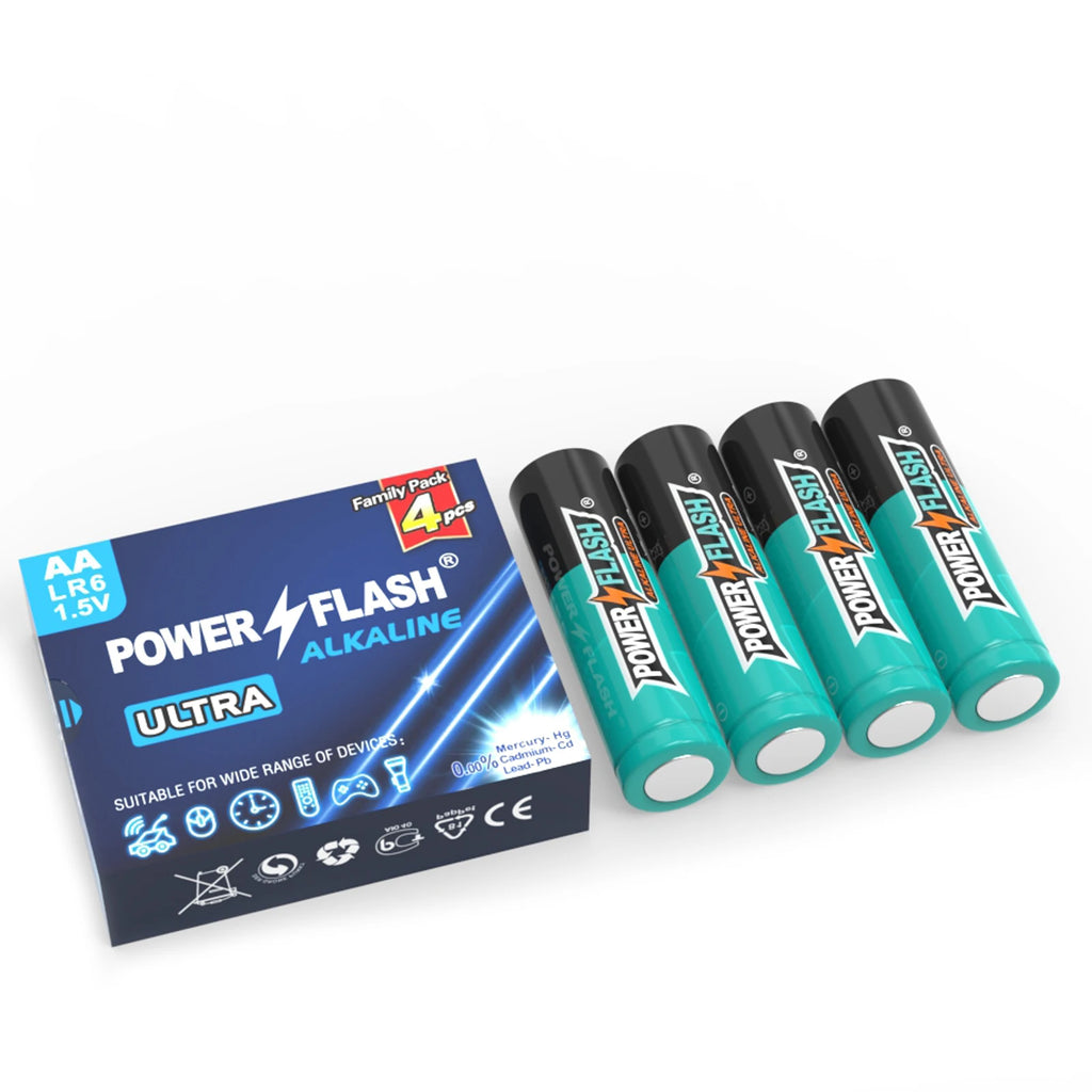 Power Flash AA 100 pcs Alkaline Batteries