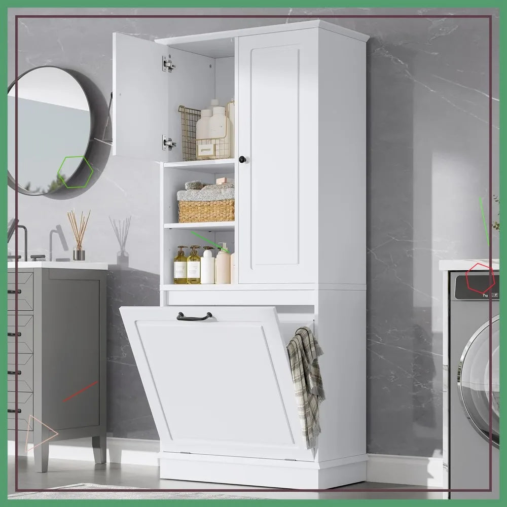 68" Tall Tilt-Out Laundry Hamper Cabinet