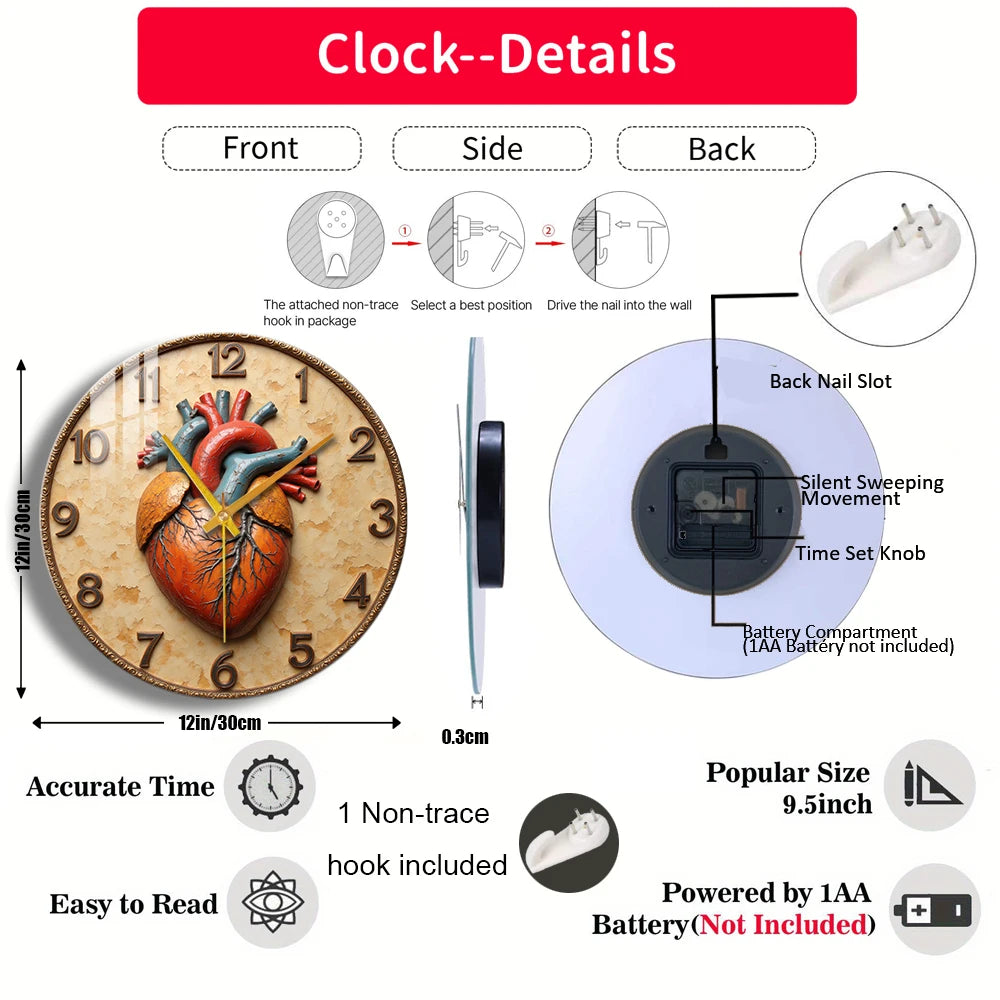 Tempered Glass Wall Clock