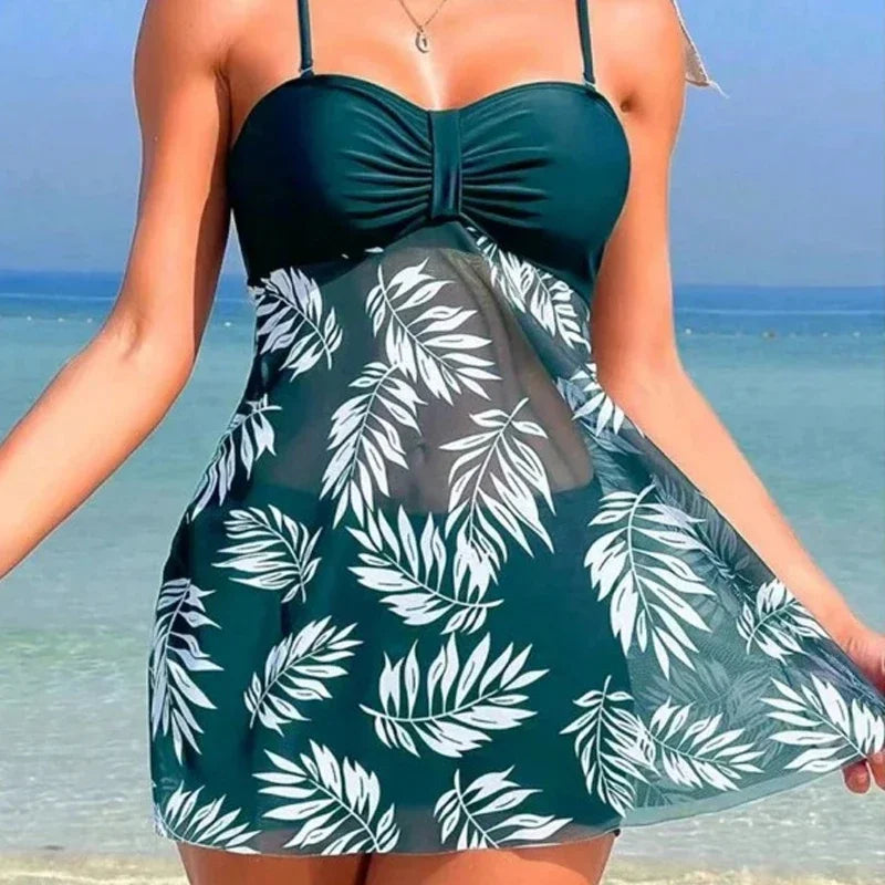 Short Dress Split Swimsuit