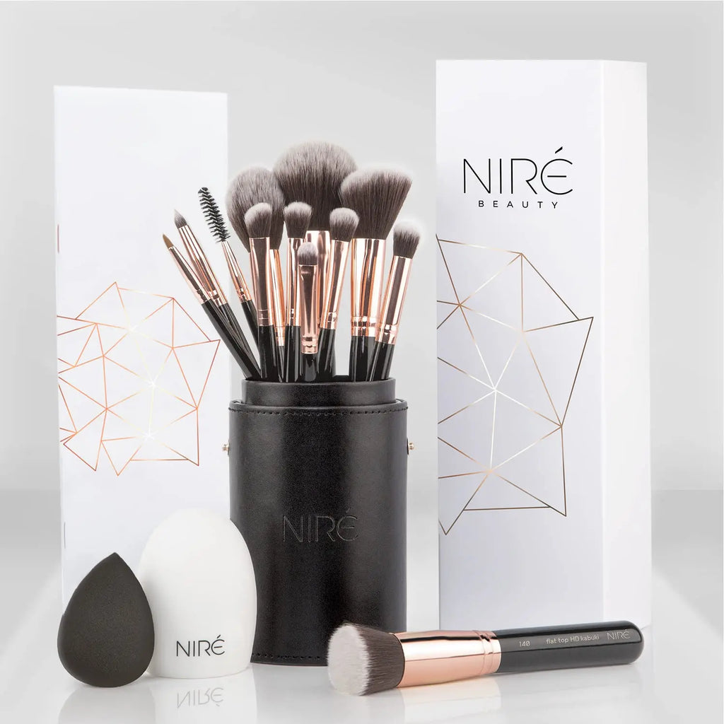 15-Piece Vegan Makeup Brush Set with Case