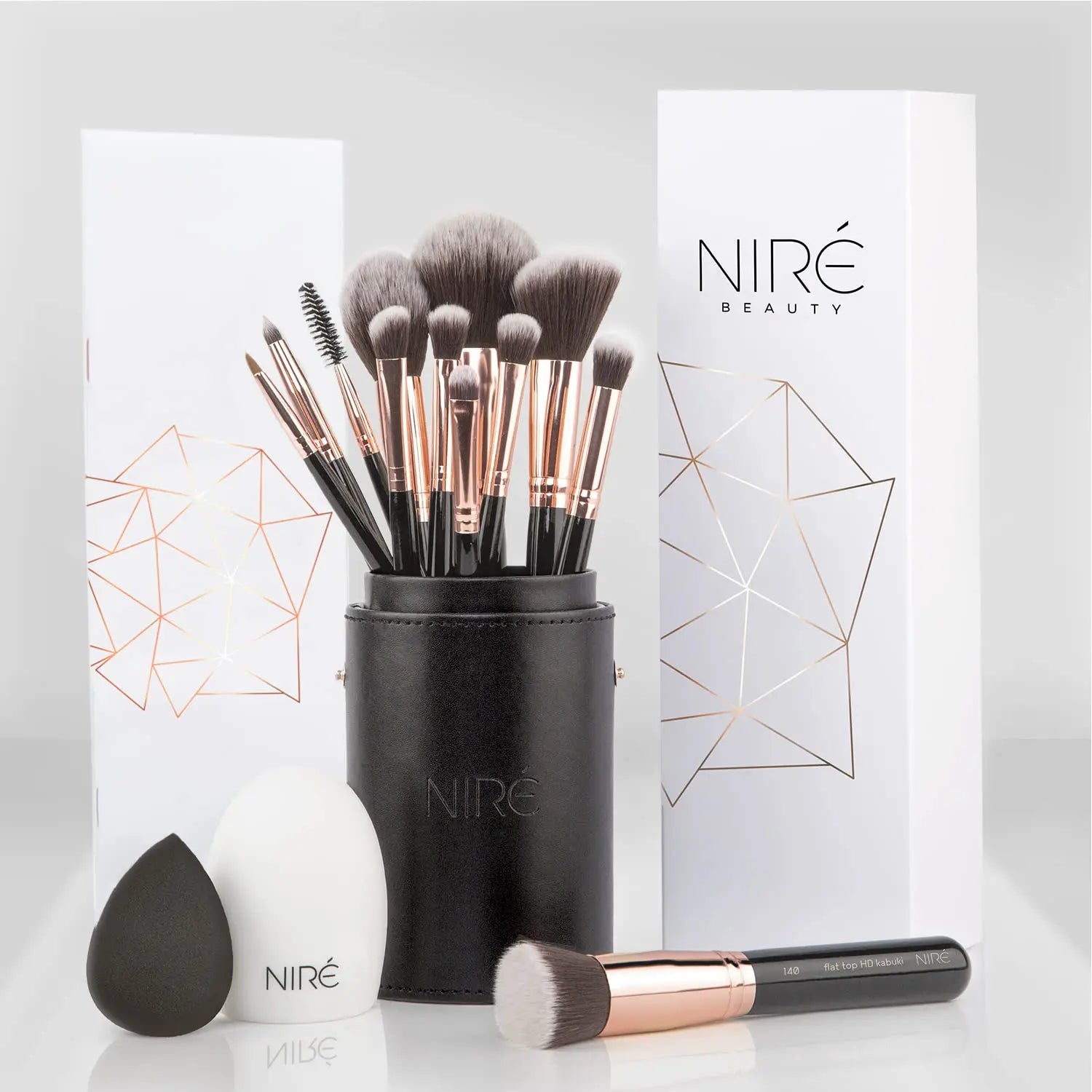 15-Piece Vegan Makeup Brush Set with Case