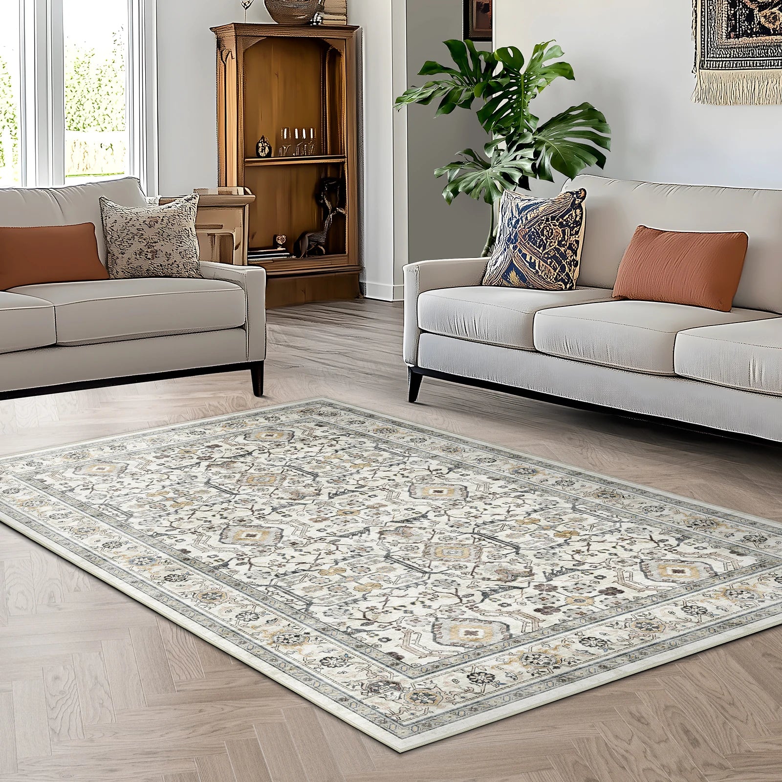 Vintage Floor Washable Area Rug
