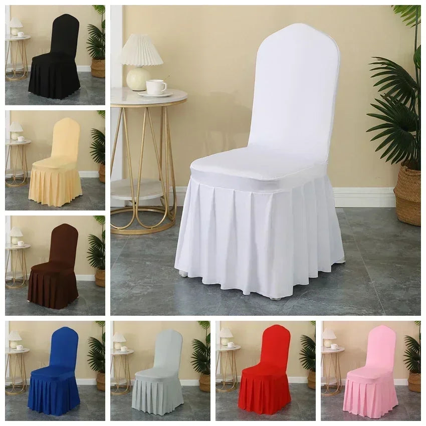 White Chair Cover Pleated skirt