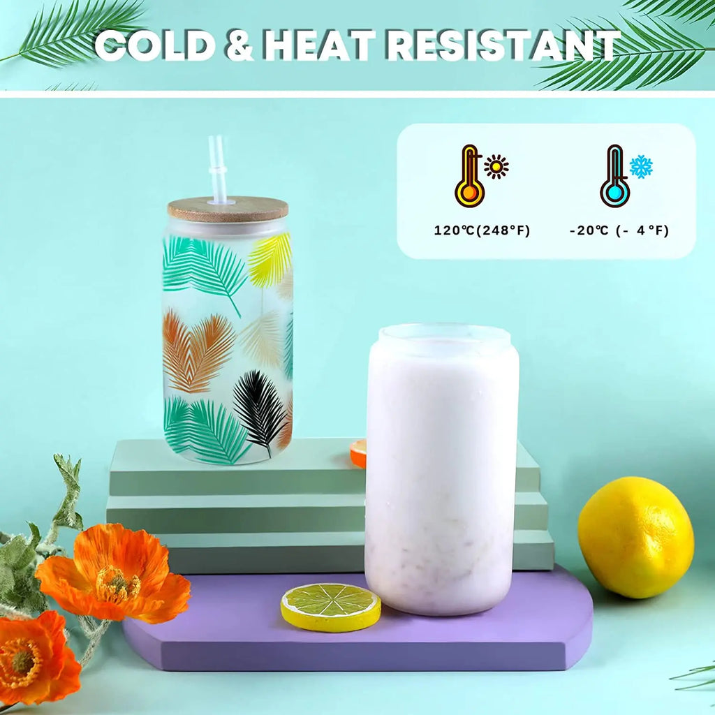 Tumblers With Bamboo Lids & Straws