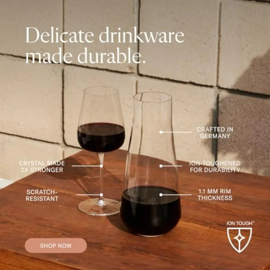 Carafe & 4 High - Clarity Wine Glasses