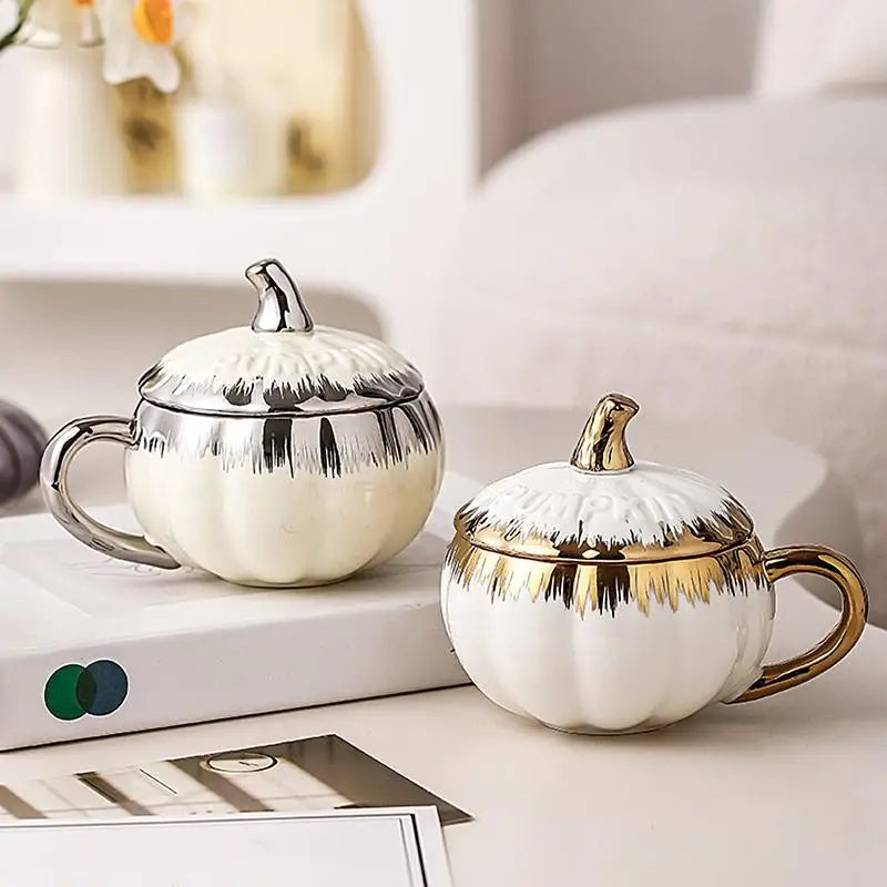 Creative Ceramic Cup With Spoon Soup Mug With Lid