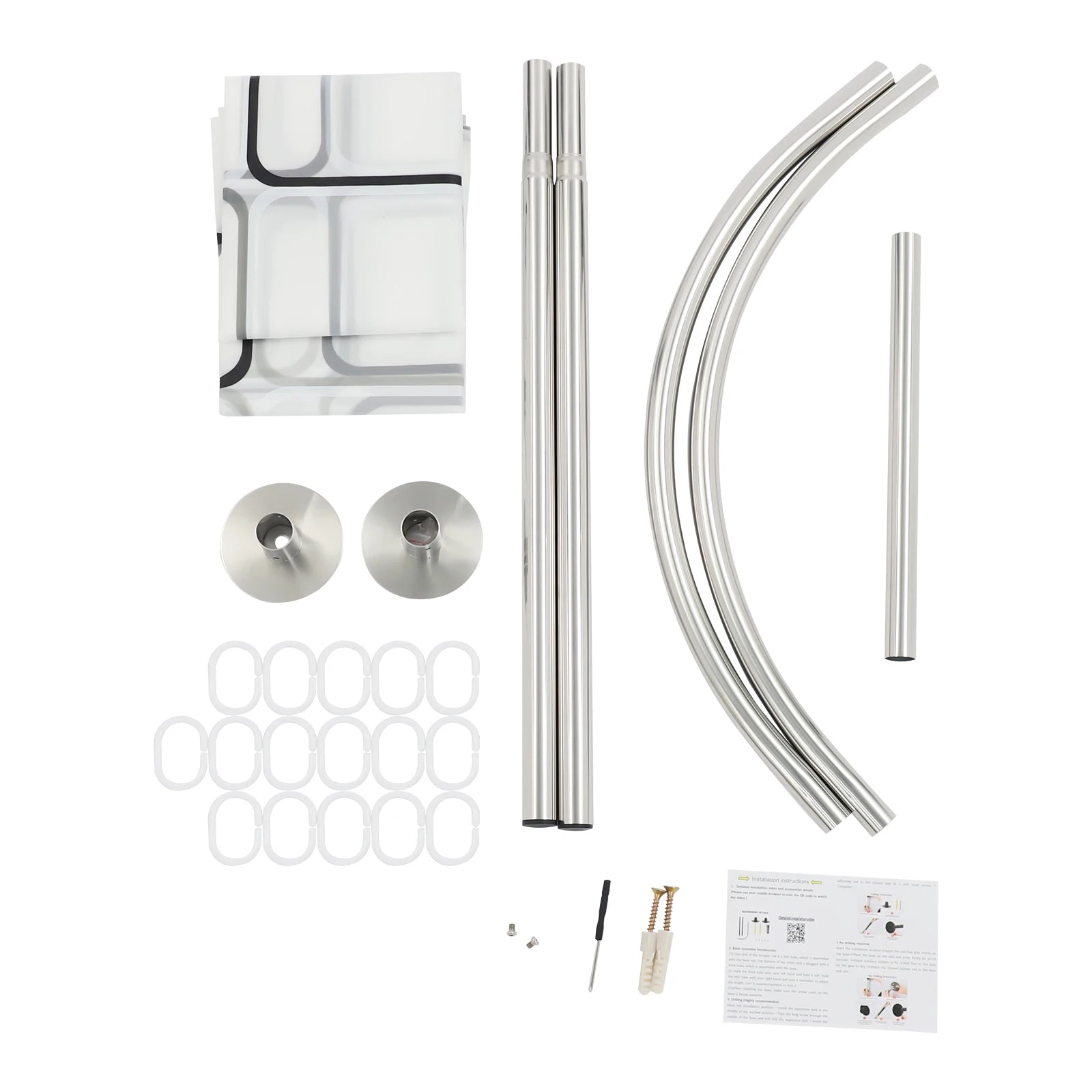 U Shape Shower Curtain Bar