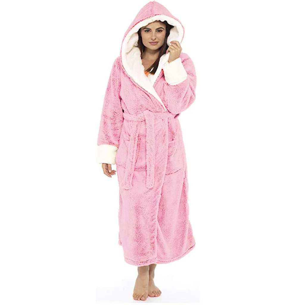 Warm Winter Hooded Robe