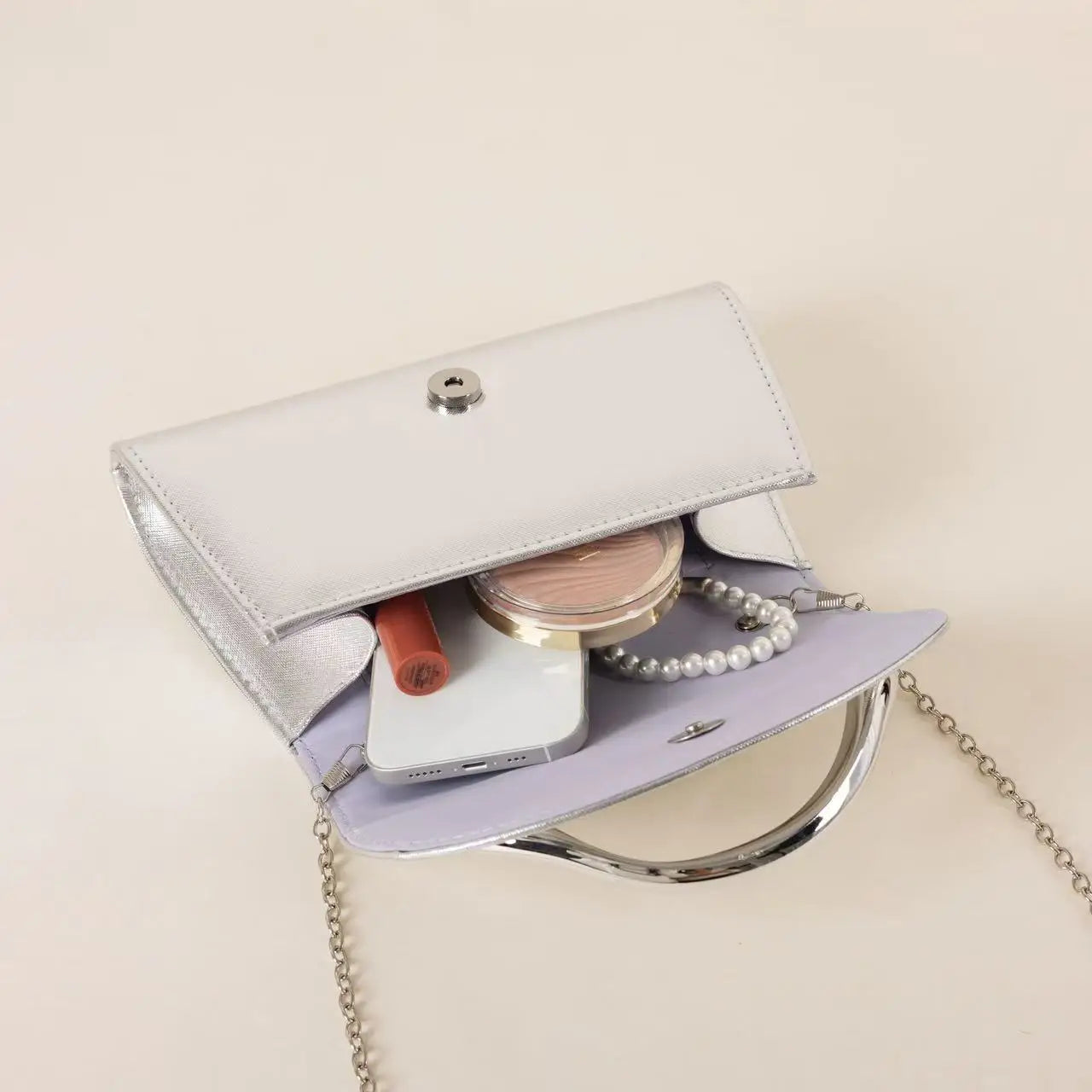 Unique Evening Clutch Bag for Women Wedding Handbag with Golden-Tone Buckle Shiny Formal Clutch Purse for Party Banquet Dinner