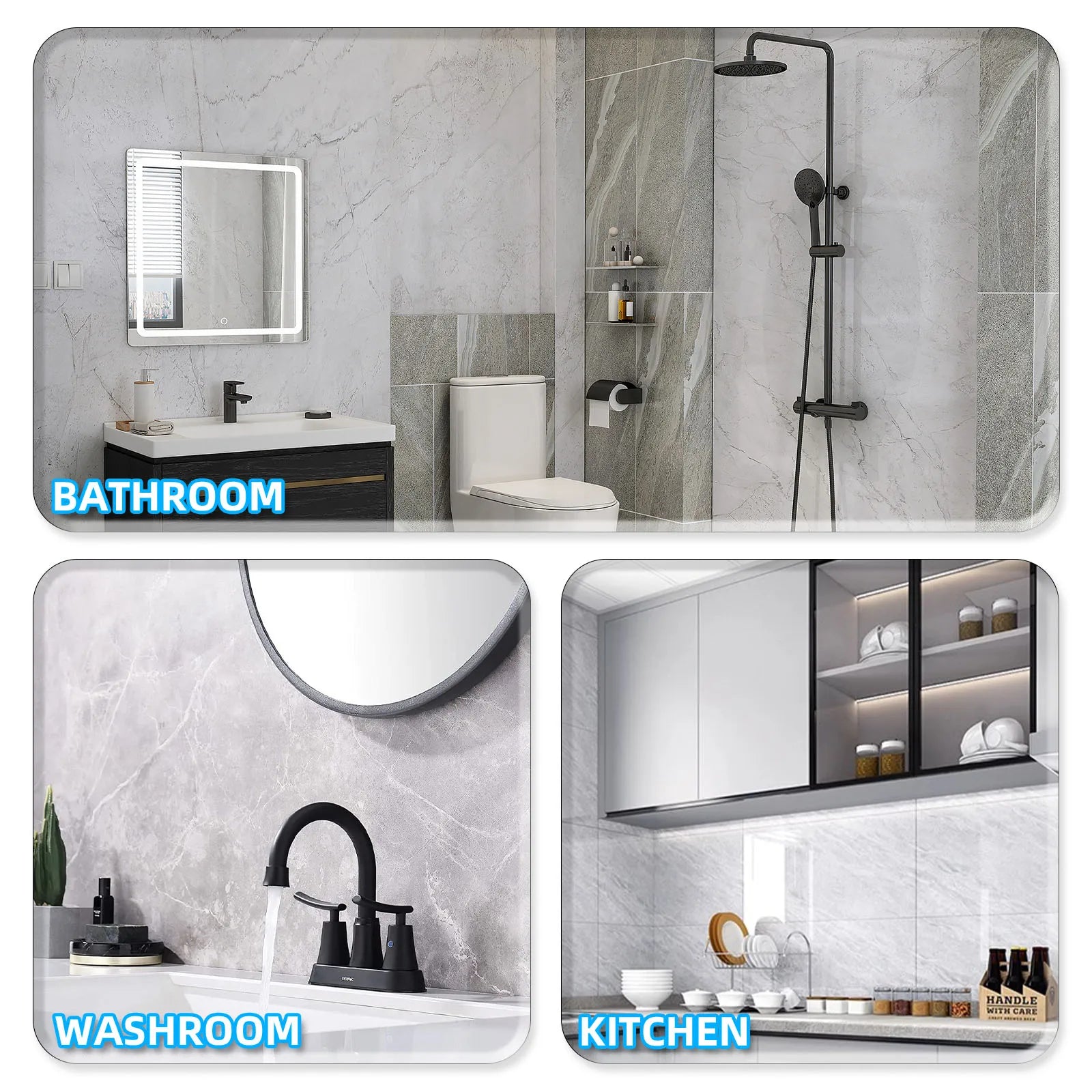 Suction Cup Shelf Gray Bathroom