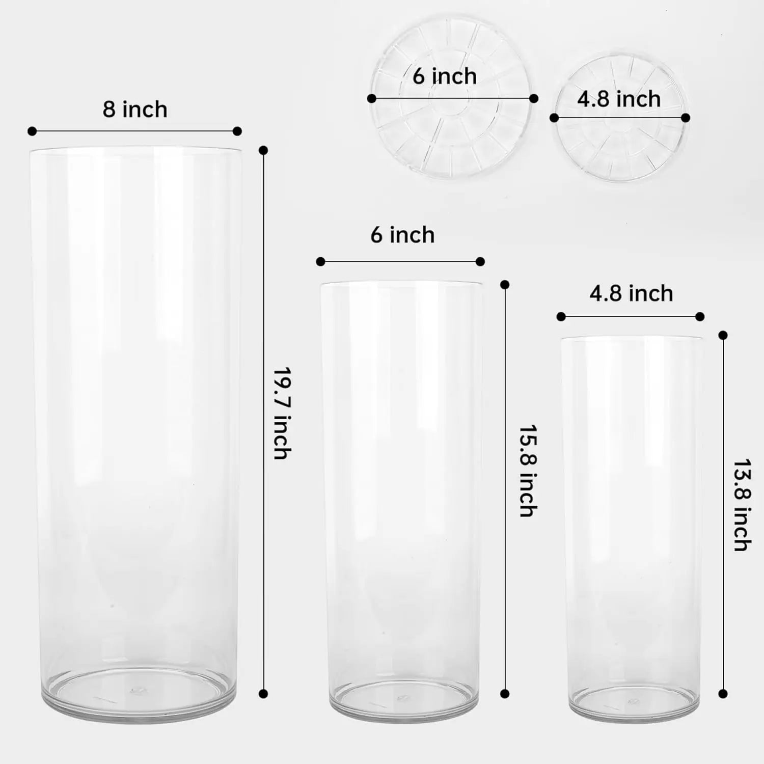 Extra Large Clear Acrylic Cylinder Vase