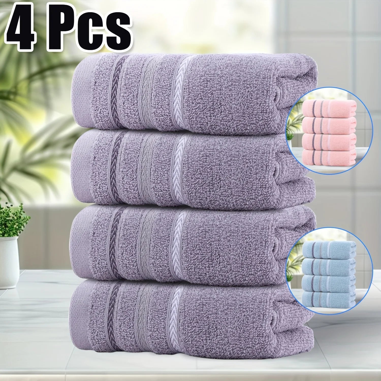 100% Cotton Face Towels 4 Pack