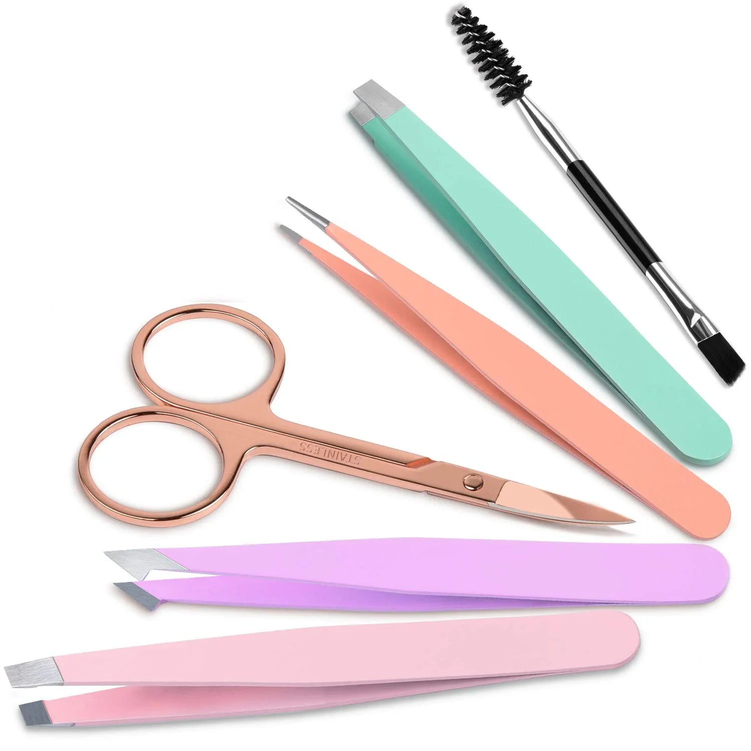 Professional 6 Pack Tweezers Set