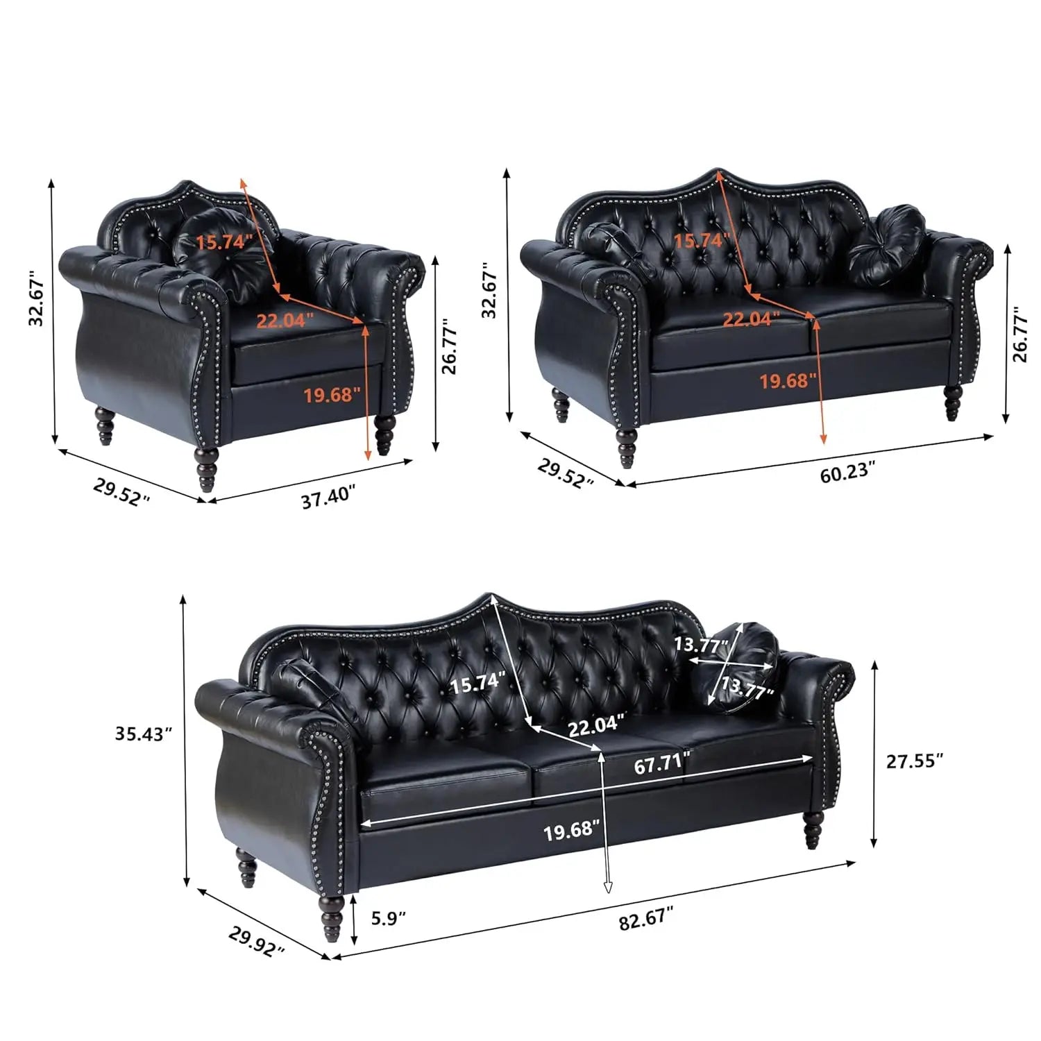 60" Loveseat Sofa