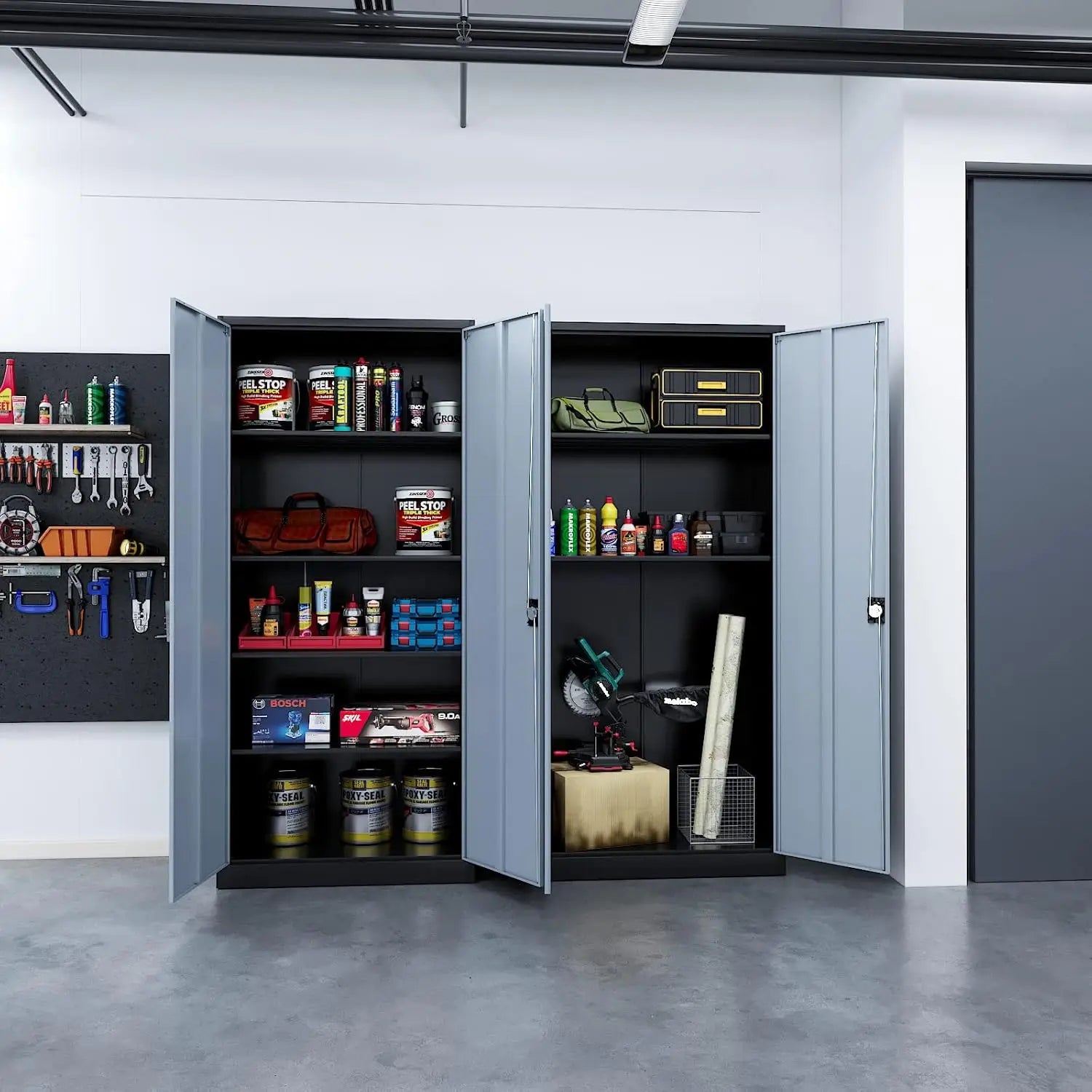Metal Garage Storage Cabinet, 71" Tall