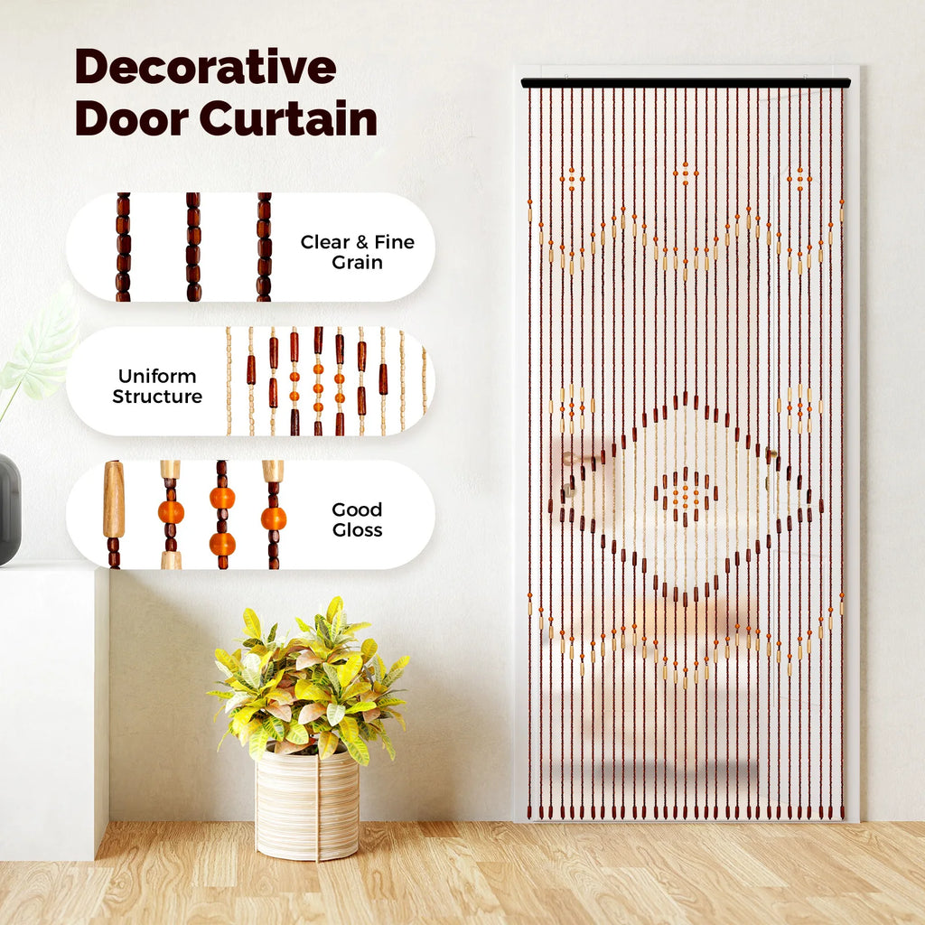 Retro Wooden Bead Curtain