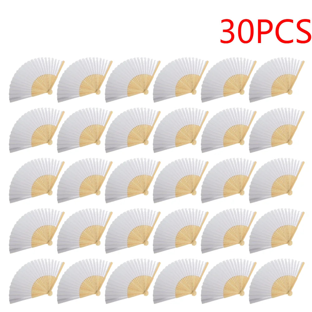 1-50PCS  Bamboo Folding Fan