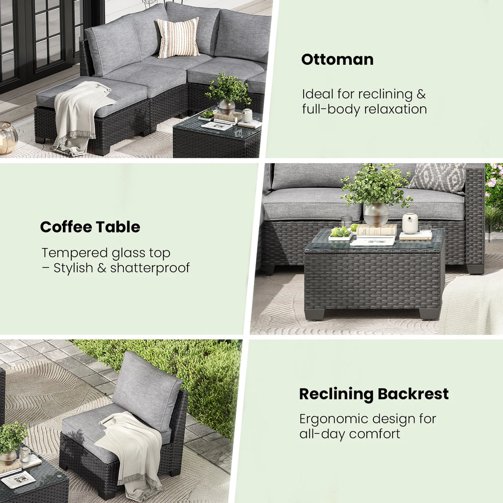 Patio Sectional Sofa Set