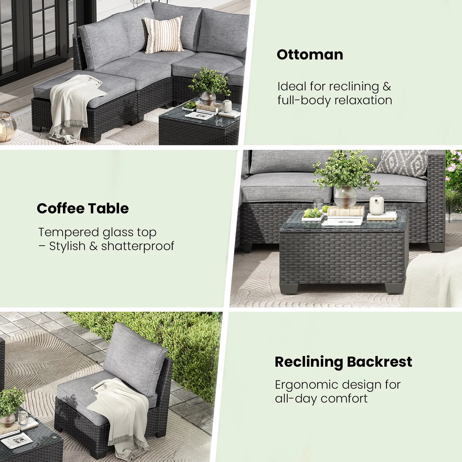 Patio Sectional Sofa Set