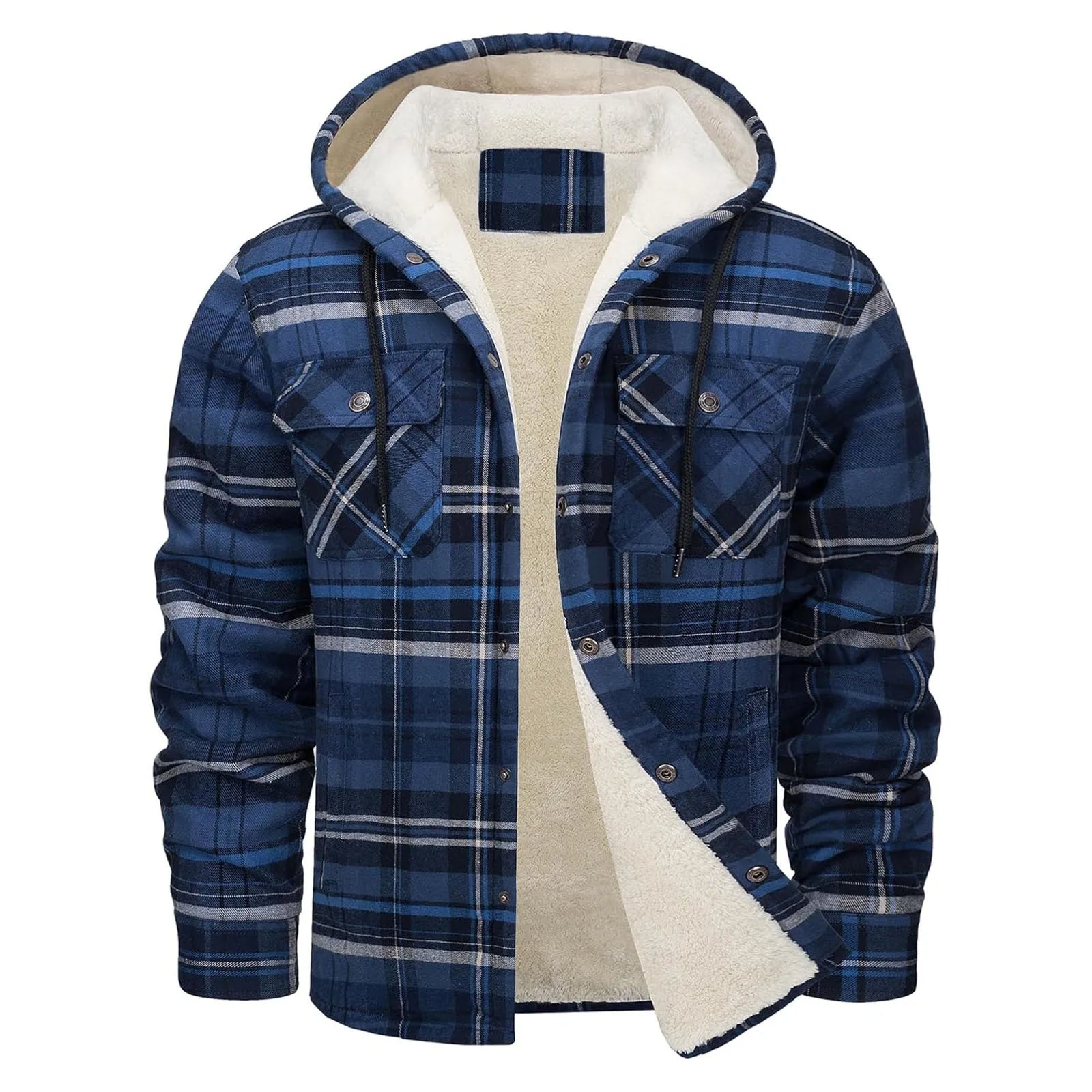 Thick  Flannel Hooded Jacket