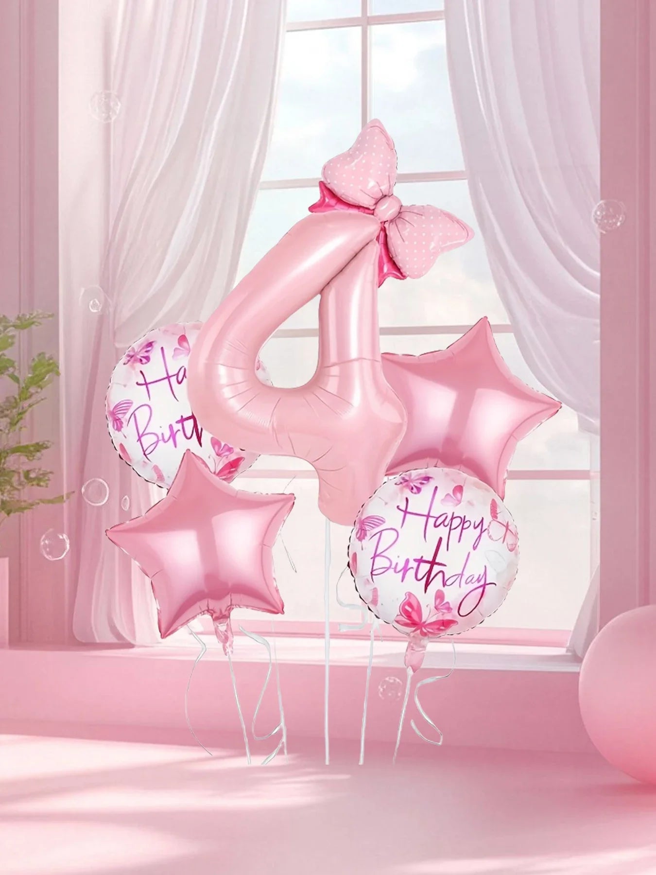 Pink Foil Number Balloons