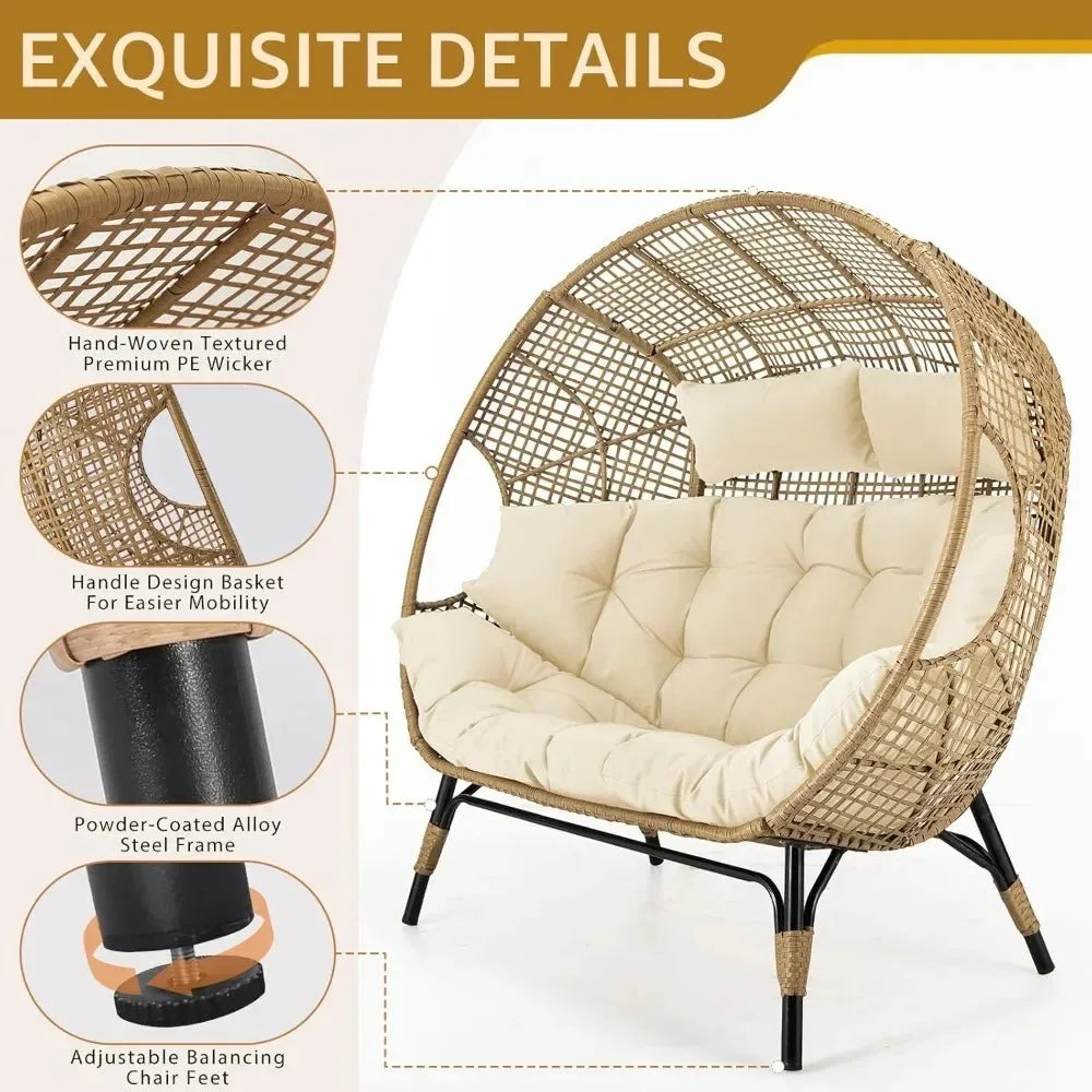 Lounge Chairs-Double Egg Chair Indoor Outdoor