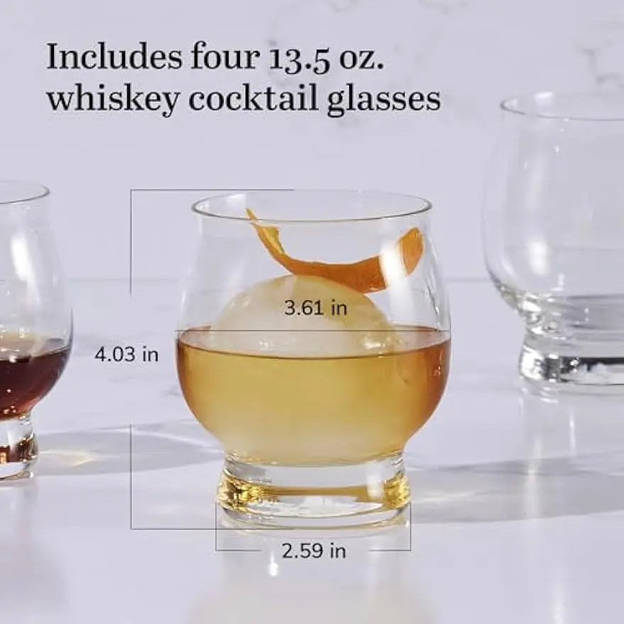 Four Bourbon Entertainment Glasses