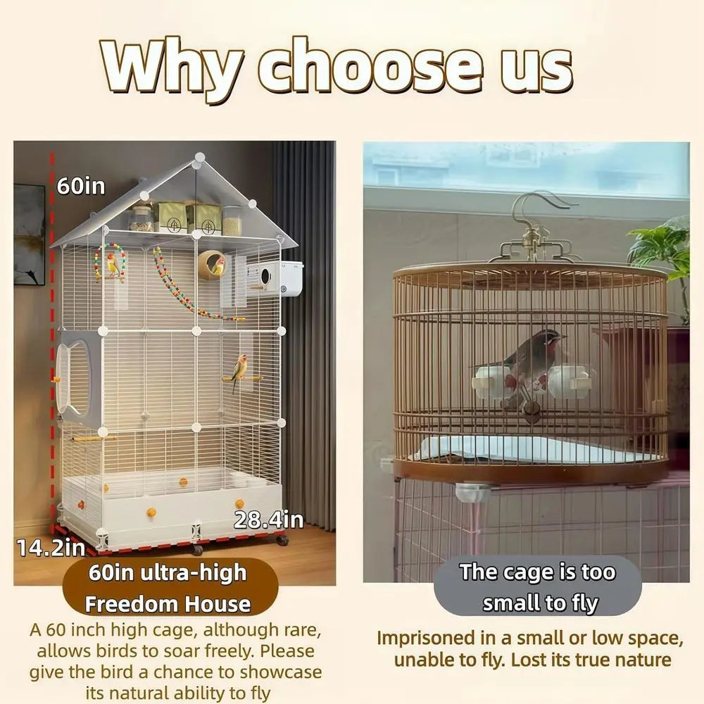 Portable 60 Tall Bird Cage
