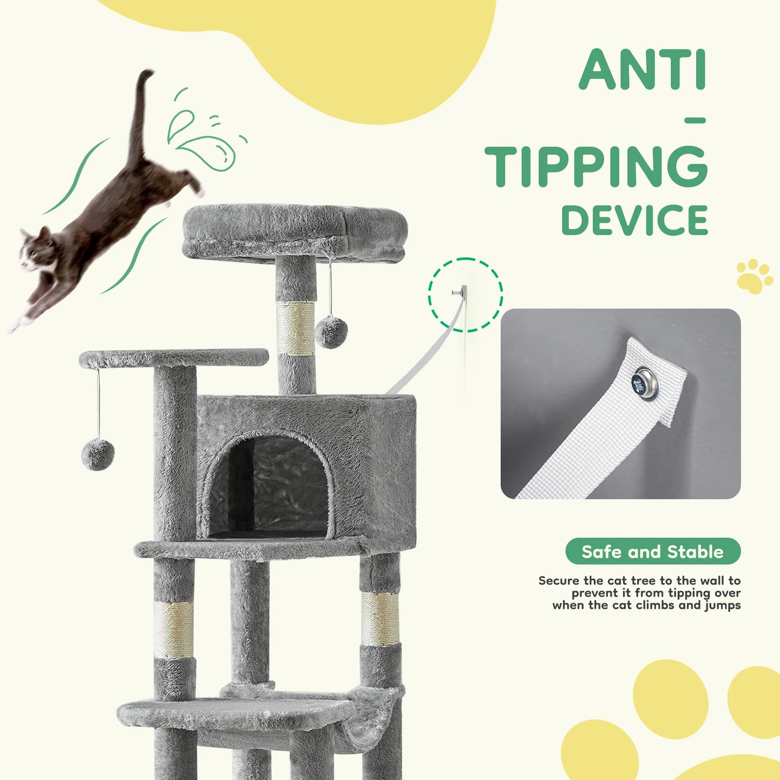 Cat Tree Tall Multi-Cat Climbing Tower