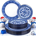 60pcs Blue Plastic Plates Set