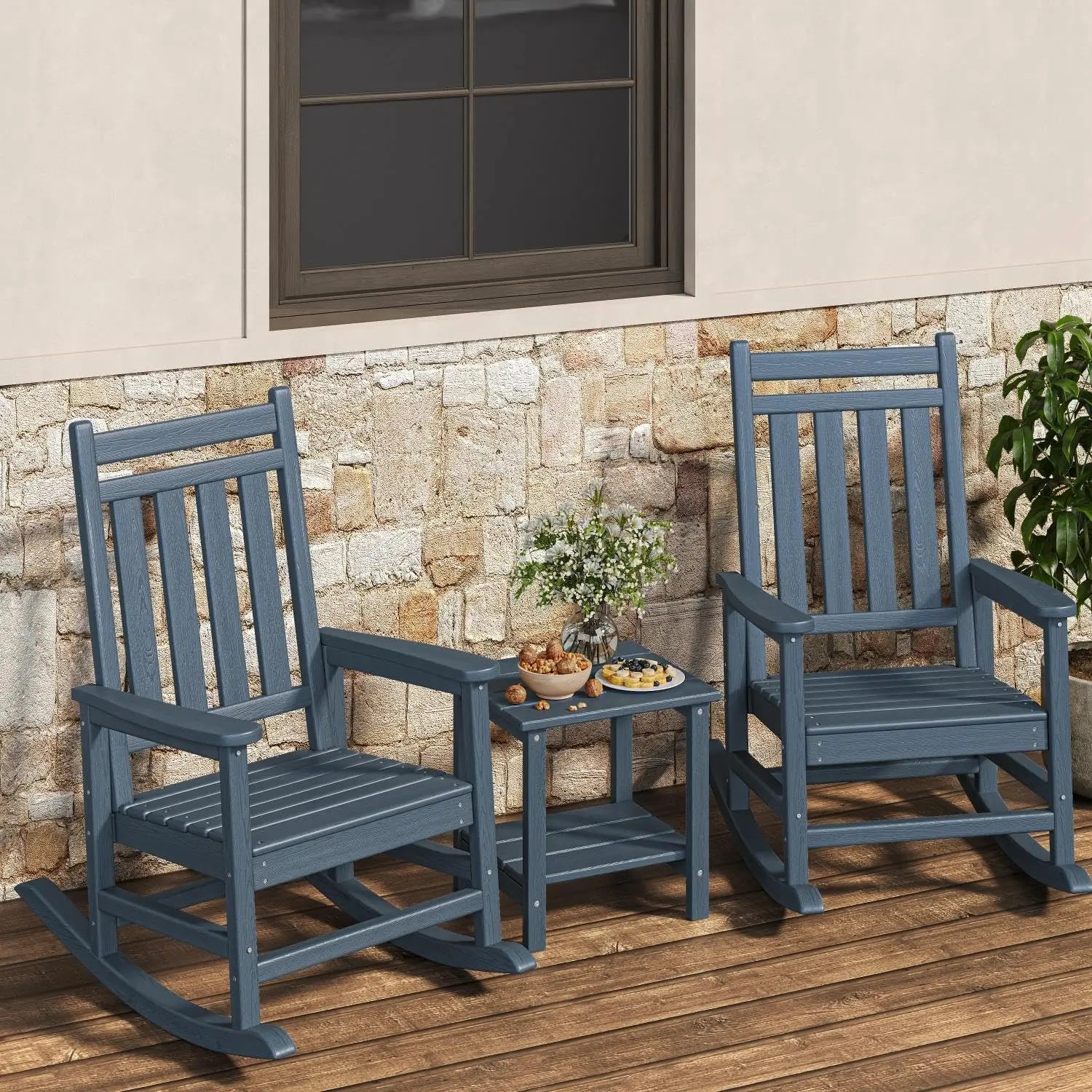 High Back Rocking Chair Set