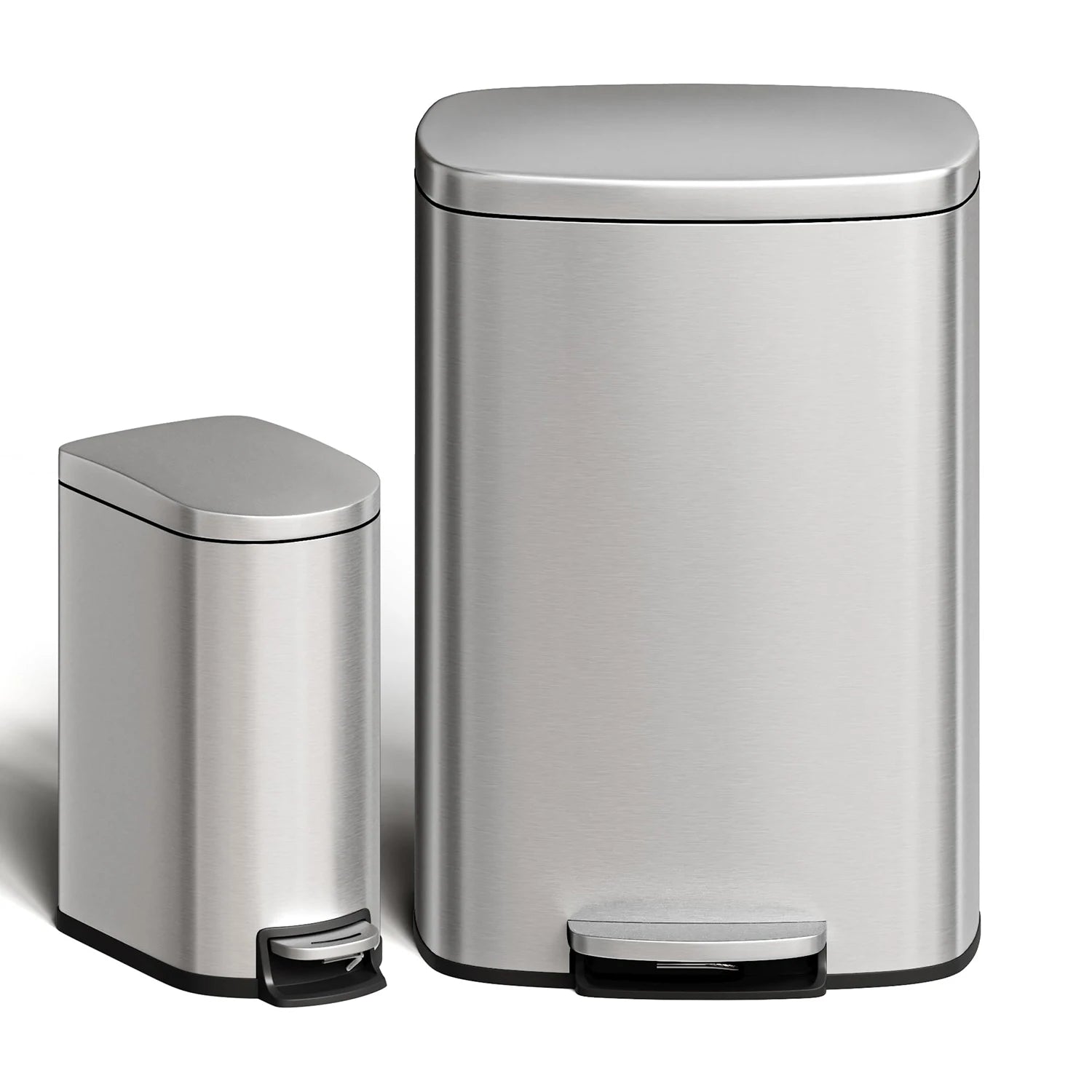 Durable Step-On Kitchen Trash Can Combo Set