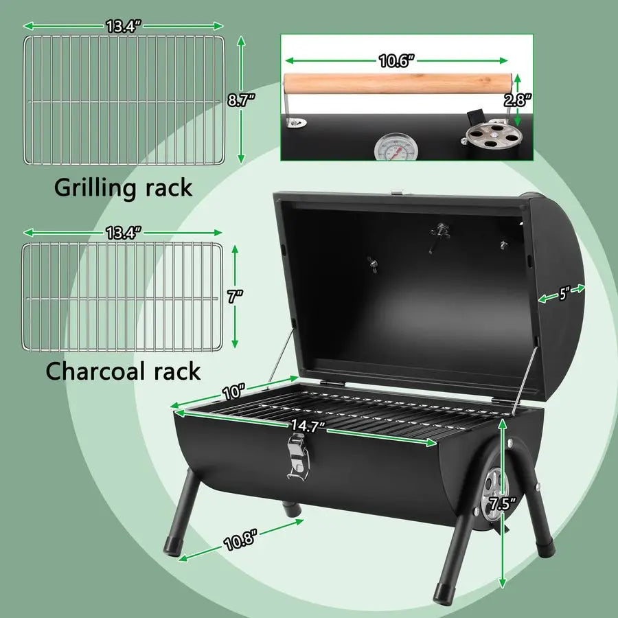 Mini Folding Outdoor Grill with Chimney