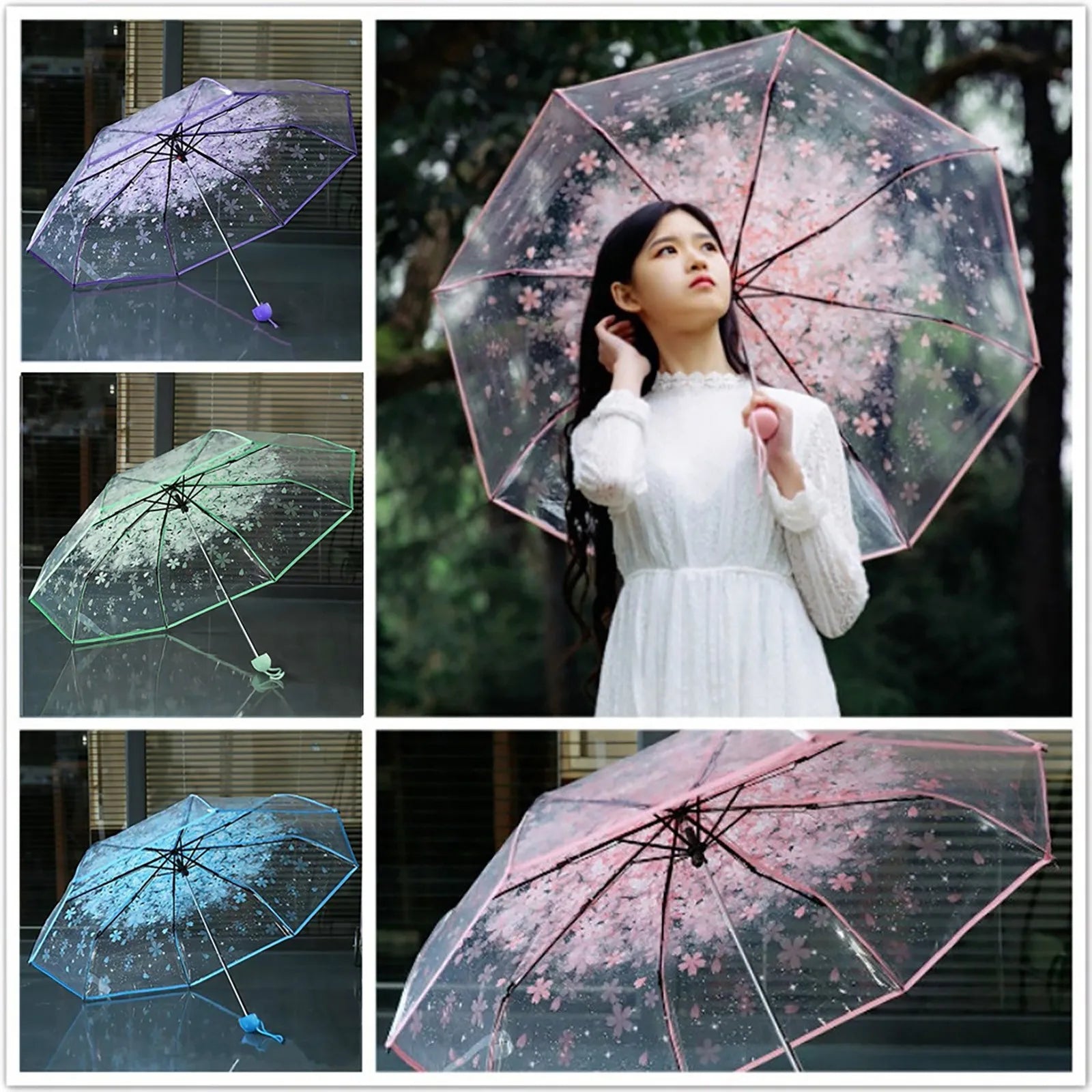 Transparent Clear Umbrella 3 Fold