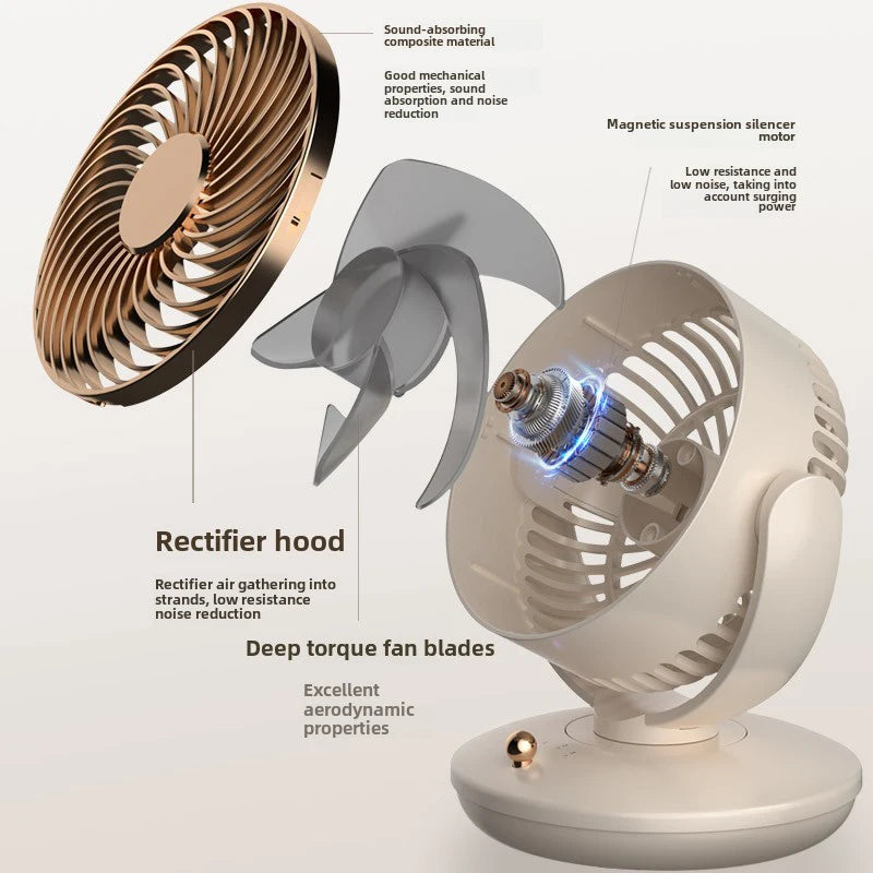 6" Desk Fan Portable USB