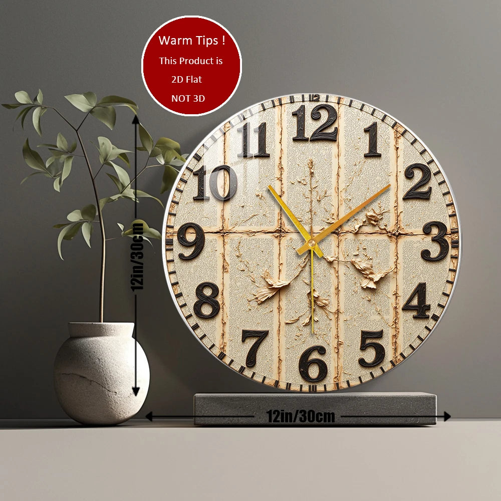 Tempered Glass Wall Clock Vintage