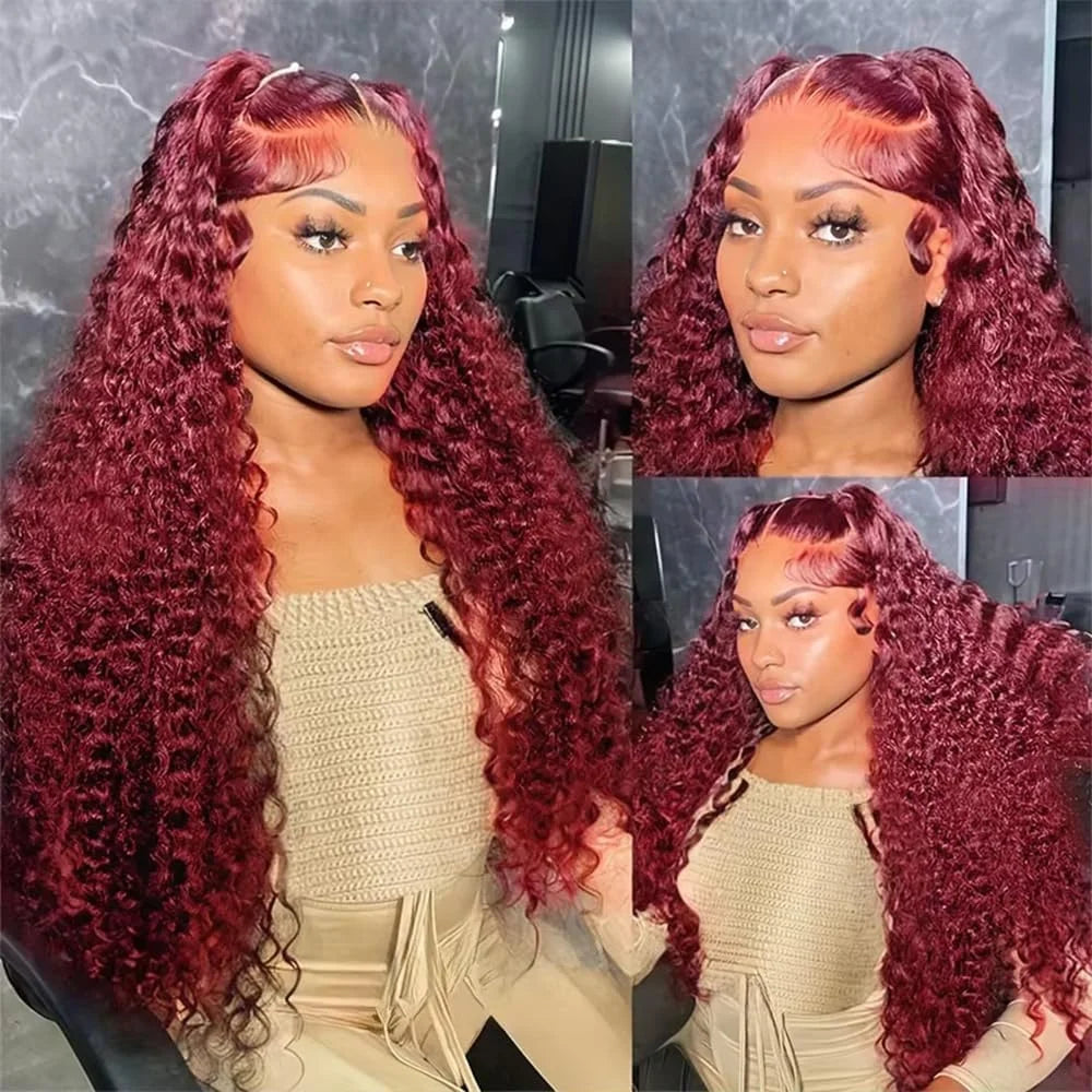 Deep Wave 99J Burgundy 13x6 Lace Front