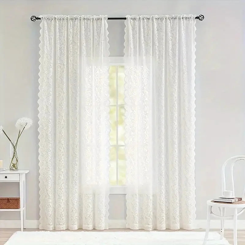 Elegant Phoenix Tail Lace Chiffon Curtain