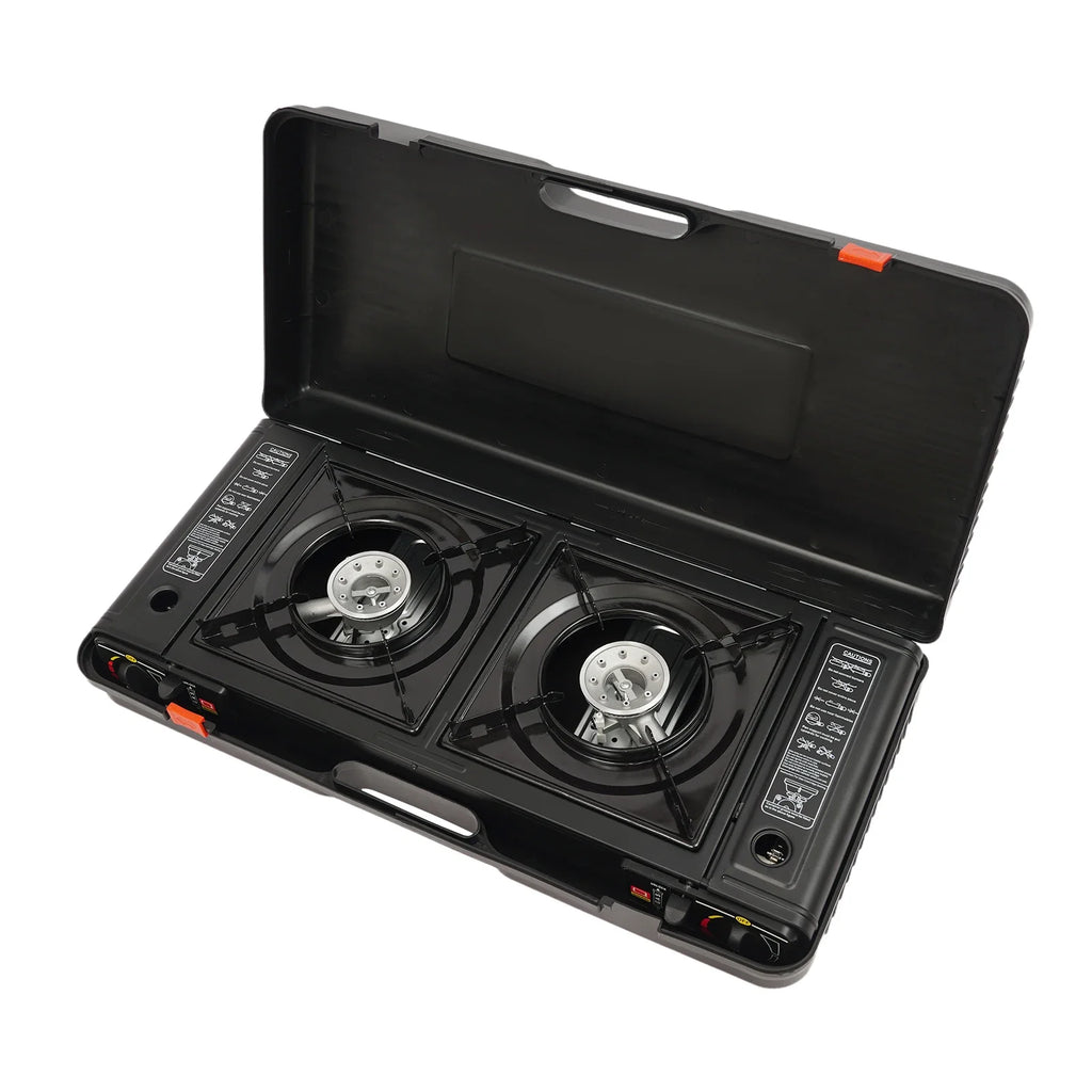Portable Dual-Burner Camping Stove