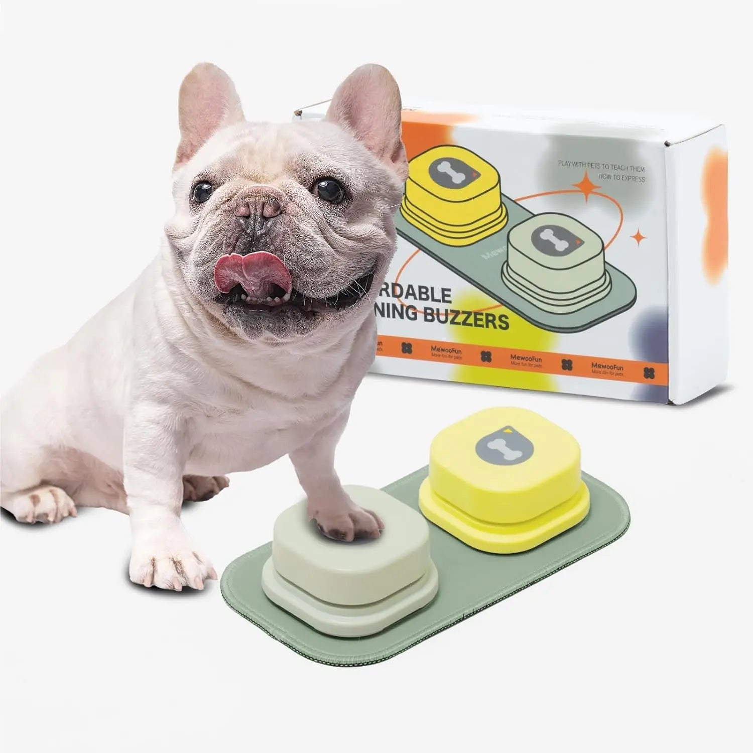 Dog Buttons with Rubber Mat Recordable Talking
