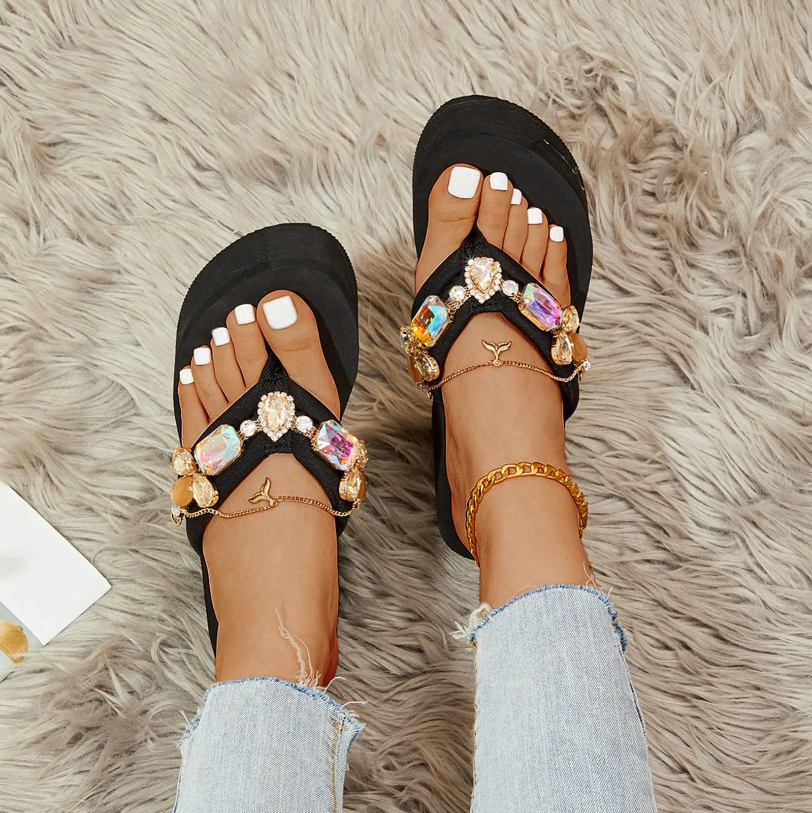 Decorative Platform Flip Flops