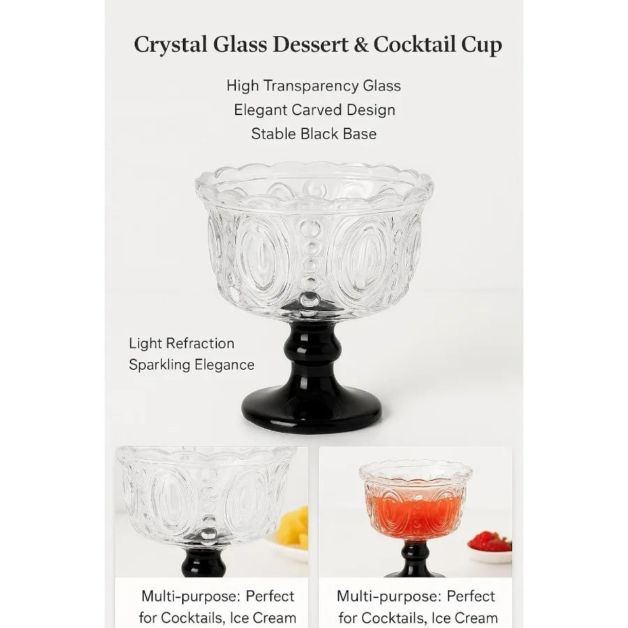 Vintage 7oz Ice Cream Glasses Set of 6