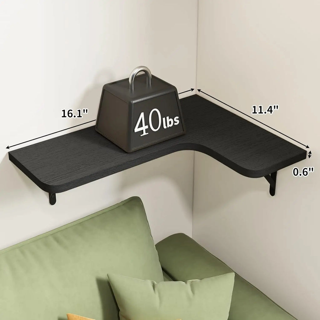 Rustic Wood Corner Shelves Set of 5